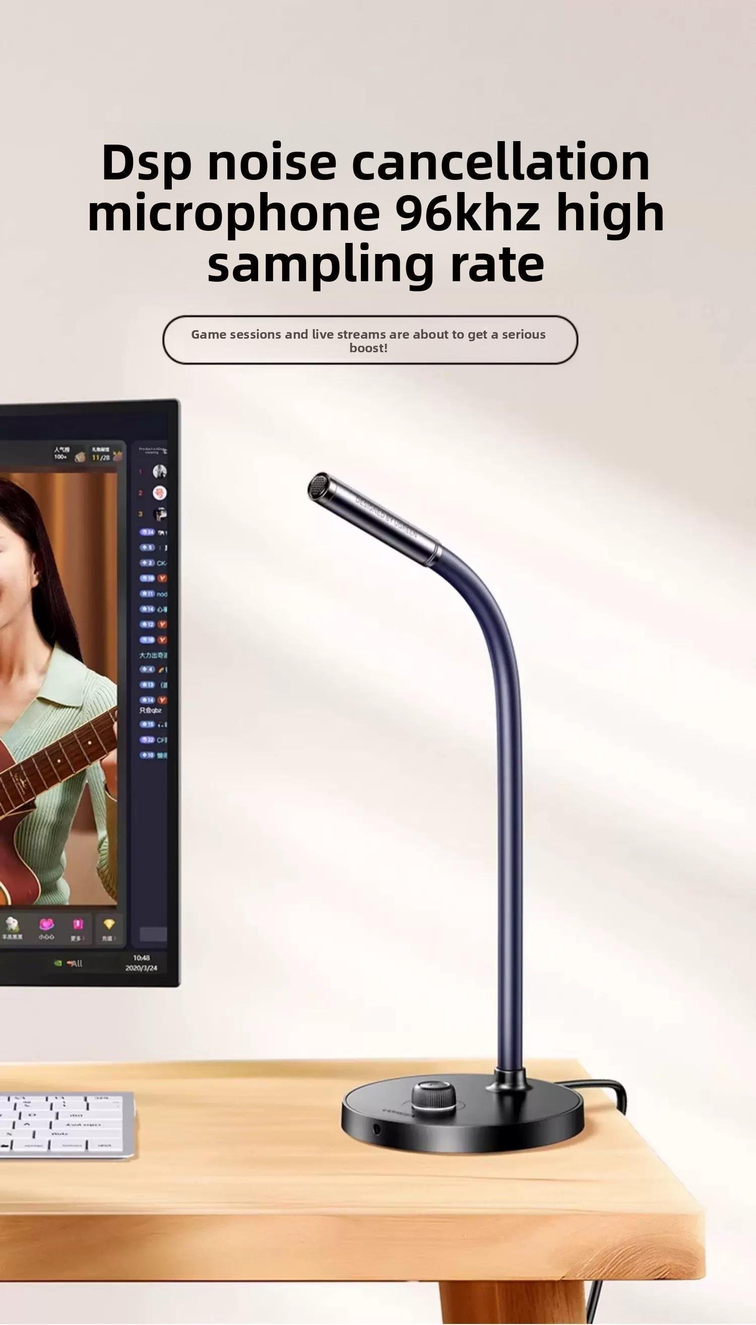 Мікрофон настільний Ugreen 96 360° 3.5 мм Чорний (55344) - фото 2