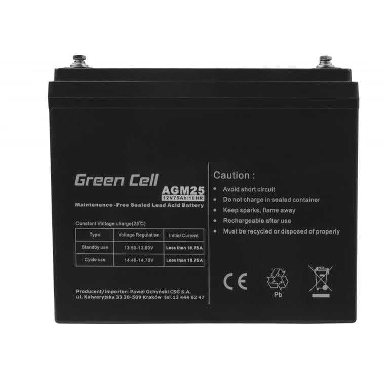 Акумулятор для ДБЖ Green Cell AGM25 12V 75Ah (515905) - фото 4