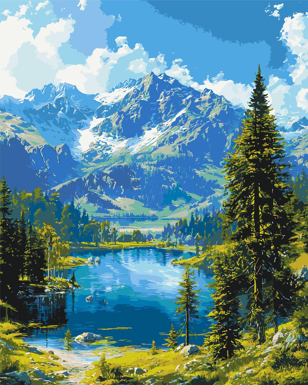 Картина по номерам ORIGAMI Горный покой Карпат 40х50 см (LW30990)