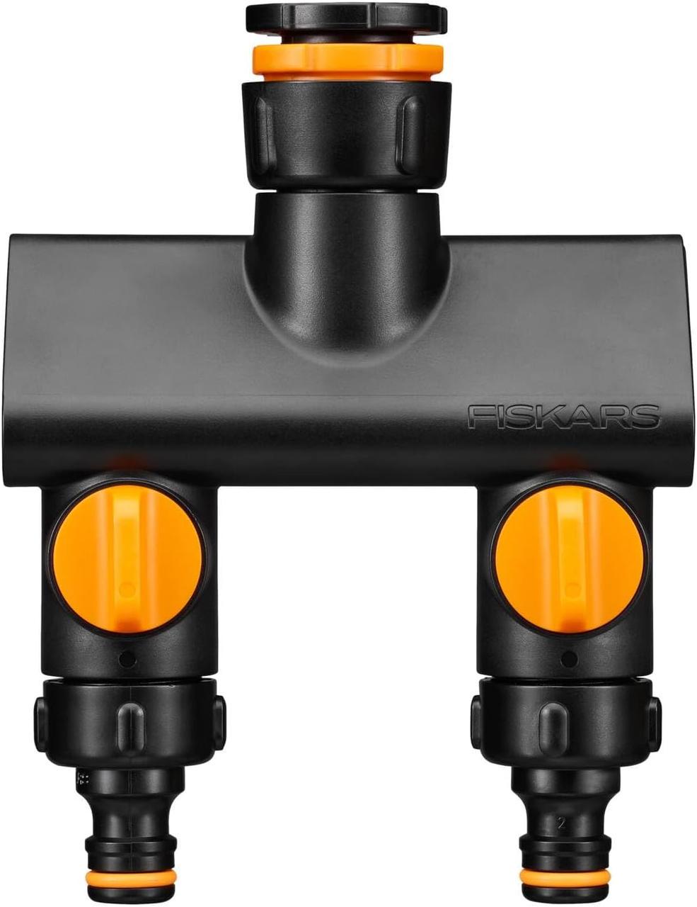 Распределитель 2-х канальный Fiskars 16х5,5х12,2 см три резьбы G1/2 G3/4 G1 (2108558367)