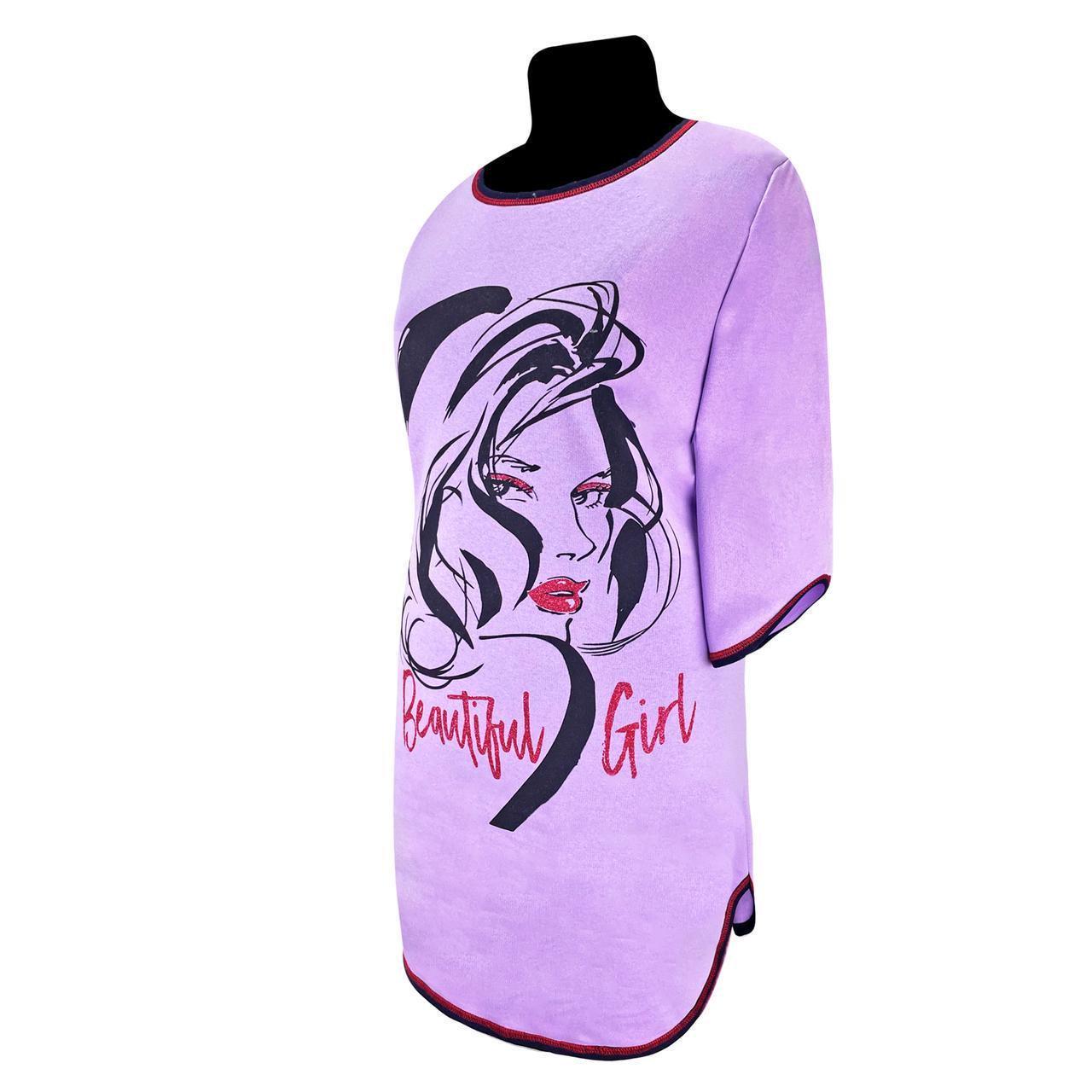 Туніка жіноча з начосом 1104 Beautiful girl р. 64/66 Бузковий (1773564245) - фото 2