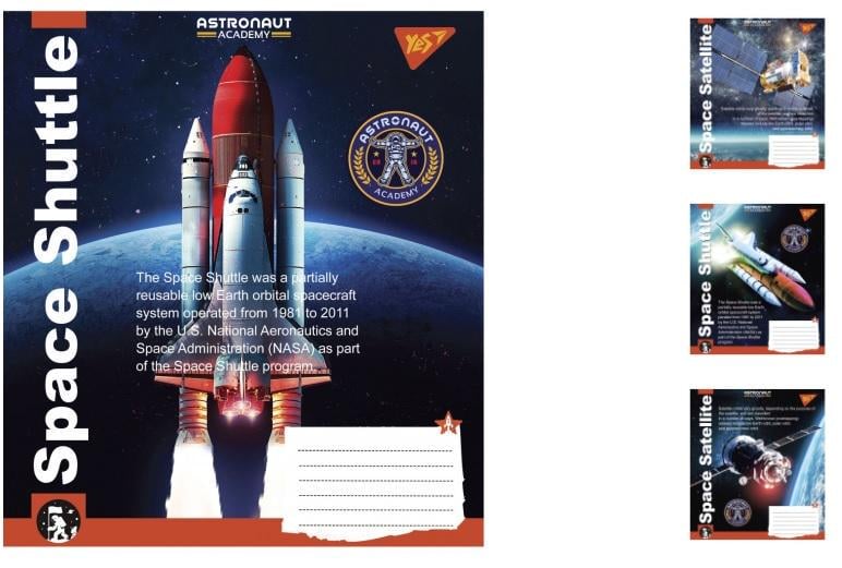 Зошити учнівські у лінійку YES Astronaut academy 24 арк. 20 шт. в уп. (MTT-148775) Зошити учнівські у лінійку YES Astronaut academy 24 арк. 20 шт. в уп. (MTT-148775)