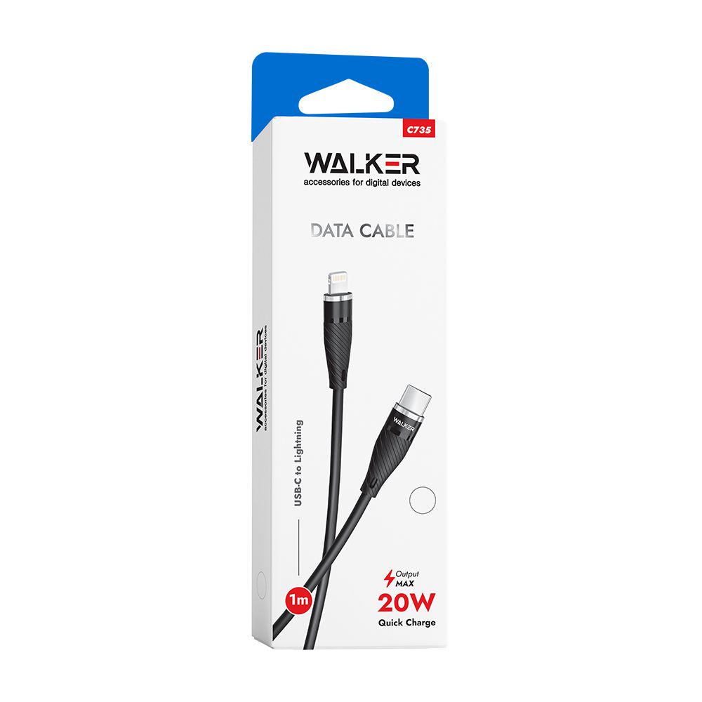 Кабель Walker C735 USB Type-C to Lightning 20W 1 м Черный - фото 3