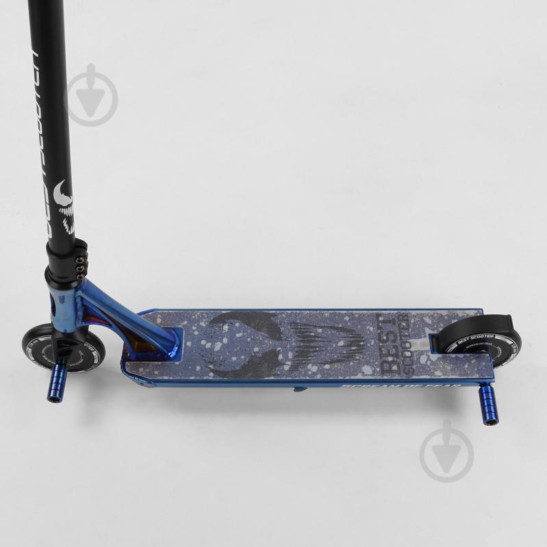 Самокат трюковый Best Scooter "SIMBIOTE" HIC-система, ПЕГИ, алюминиевый диск и дека Black/Blue (102310) - фото 5