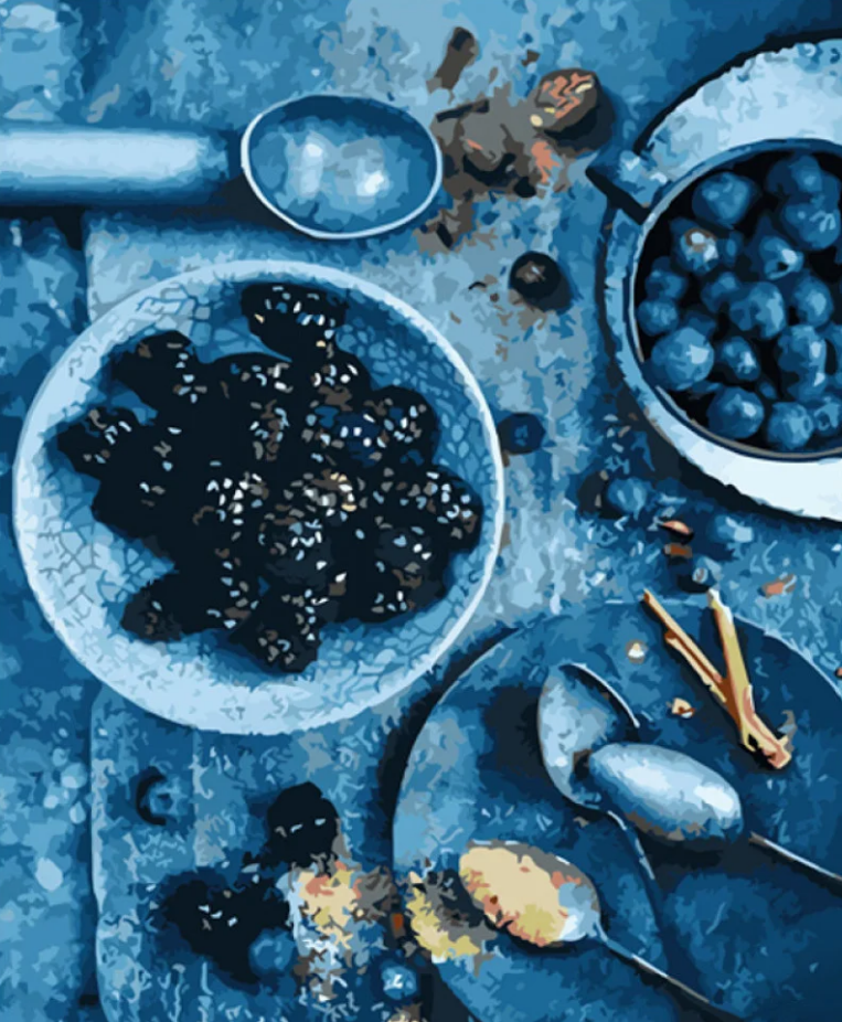 Картина по номерам Strateg Ежевиный натюрморт 40x50 см (GS585)