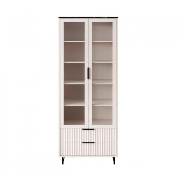 Витрина Gerbor Фреско REG2W2S из ЛДСП Кашемир/Темный мрамор (54546) Витрина Gerbor Фреско REG2W2S из ЛДСП Кашемир/Темный мрамор (54546)
