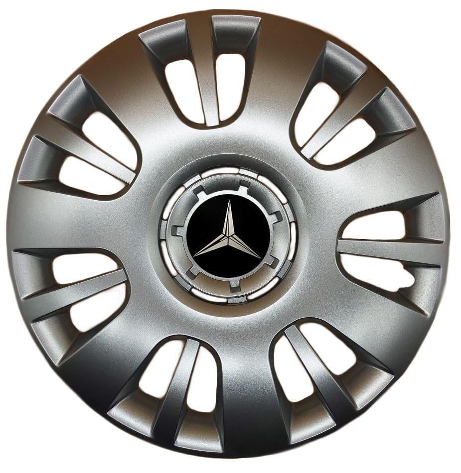 Колпаки SJS 312 з логотипом Mercedes-Benz R15 4 шт. Серебристый (2654558044)