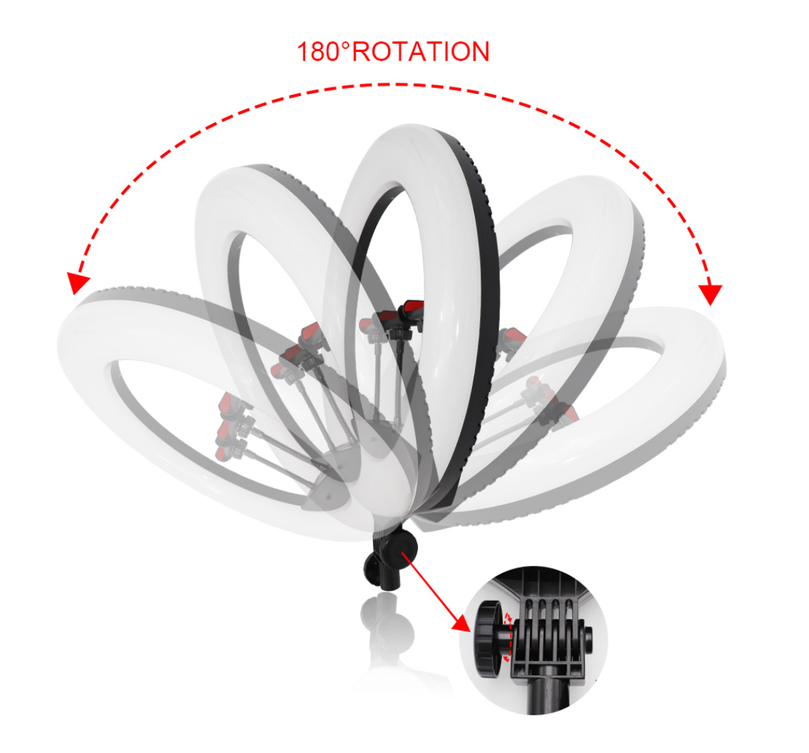 Лампа кільцева світлодіодна YQ LED з тримачем для телефону та кріпленням під штатив 30 cм (100280) - фото 8
