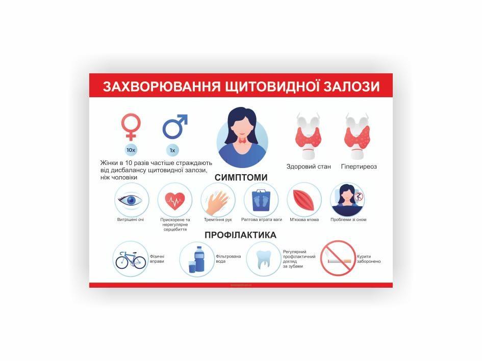 Плакат Vivay Заболевания щитовидной железы 30х40 см (25651016)