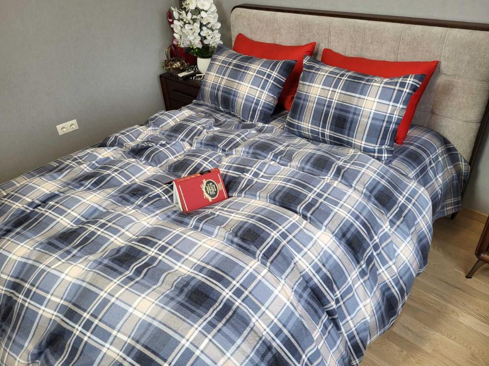 Комплект постельного белья Шотландка Turkish flannel евро (1791281347)