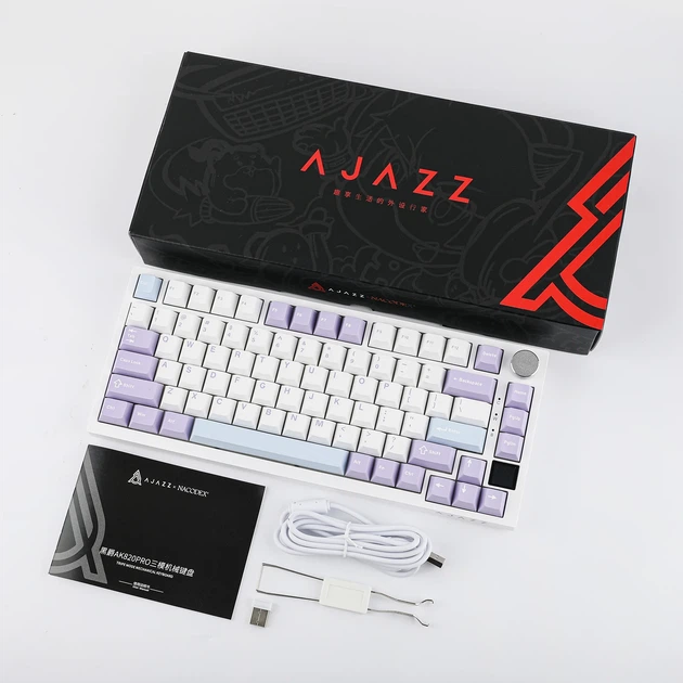 ᐉ Клавиатура игровая Ajazz AK820 Pro White Purple (32736217
