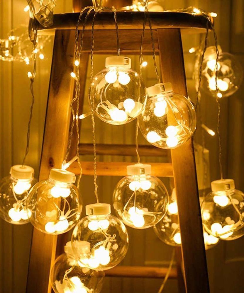 Гірлянда Бахрома штора Шари 138 LED 3х0,7 м Теплий білий (1011)