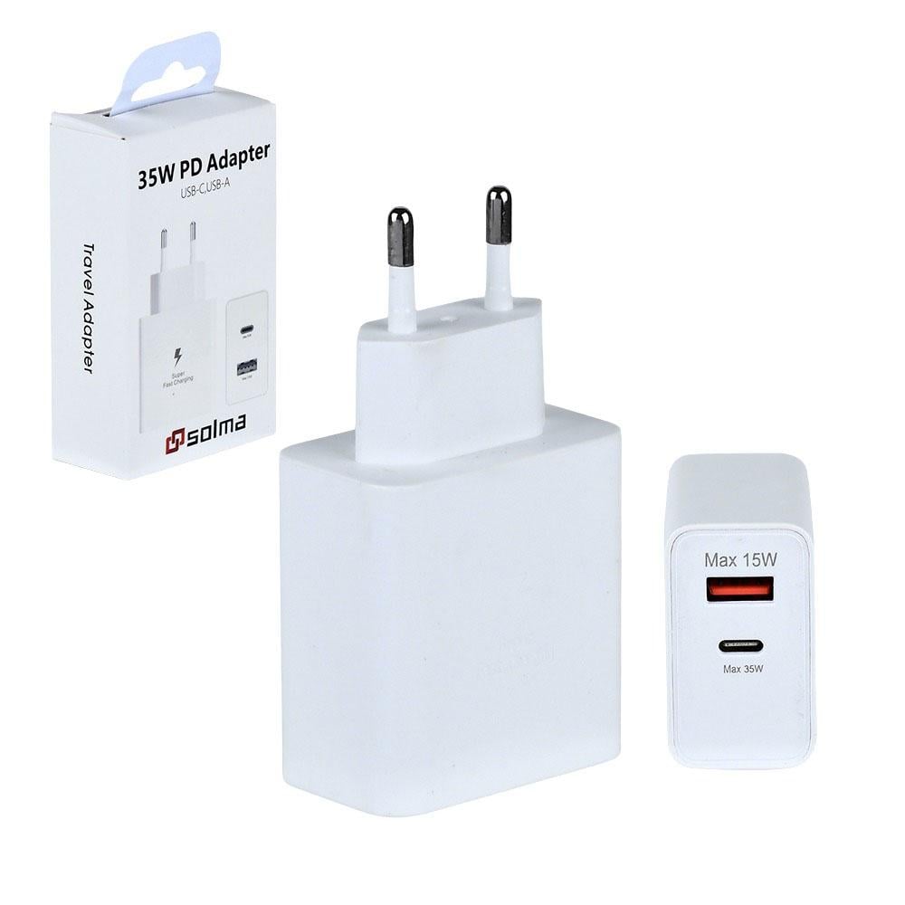 Сетевое зарядное устройство для Solma PD USB-C 35W/USB-A 15W WL-1436
