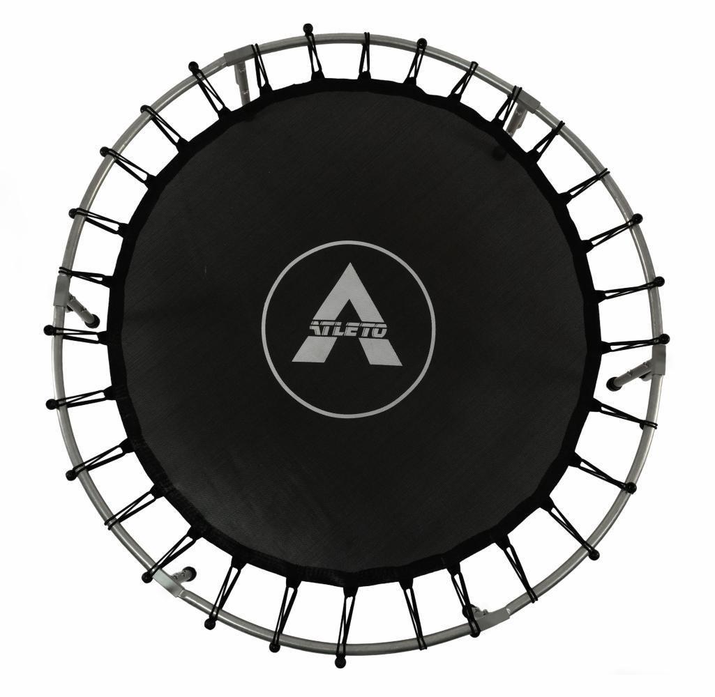 Батут детский Atleto для комнаты с защитной сеткой на молнии до 50 кг 140 см Синий (124-76-21000400) - фото 7