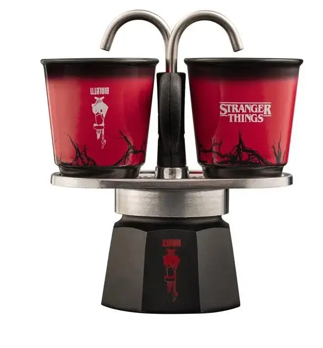 Подарунковий набір Bialetti Mini Express Strangers Things Set гейзерна кавоварка на 2 чашки (5408)