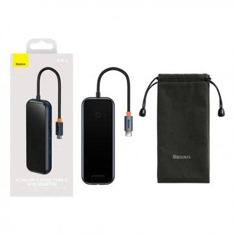 Хаб BASEUS AcmeJoy 5in1 Type-C to 2xUSB3.0/USB2.0/Type-C PDandData Dark Gray (WKJZ010113) - фото 8