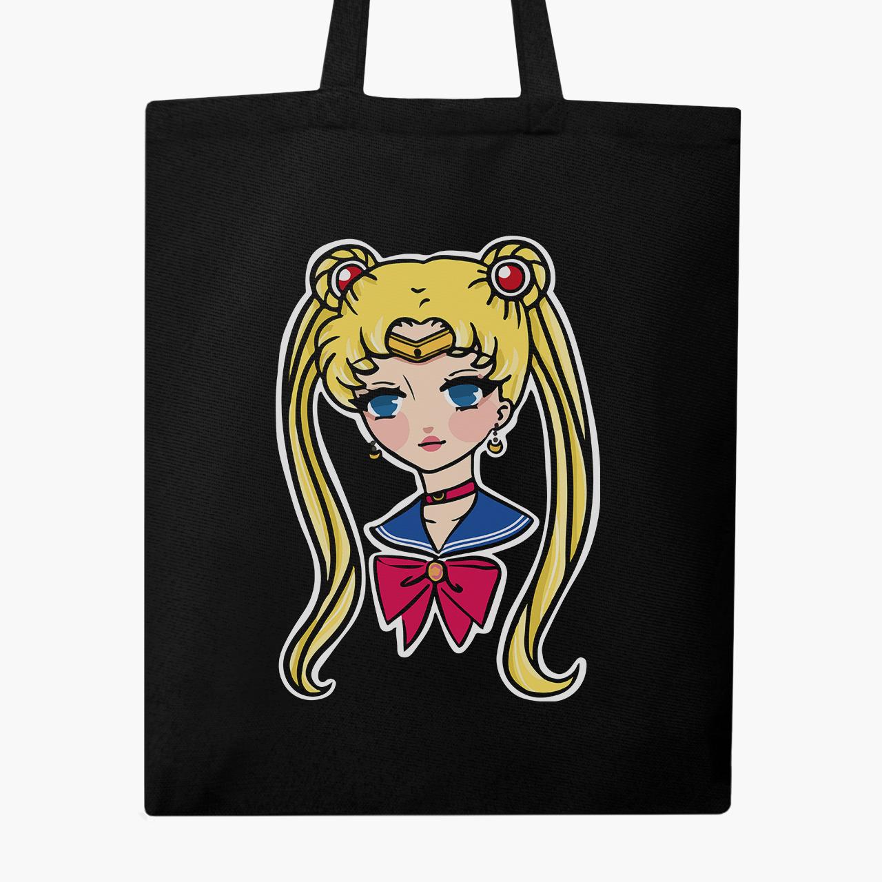 Еко сумка шоппер Sailor Moon 41x35 см Чорний (9227-2926-BK) - фото 4