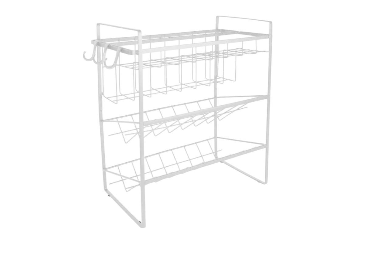 Полка кухонная Stenson M50225 металлическая на 3 яруса 34х18,5x37,5 см Белый (24868853)