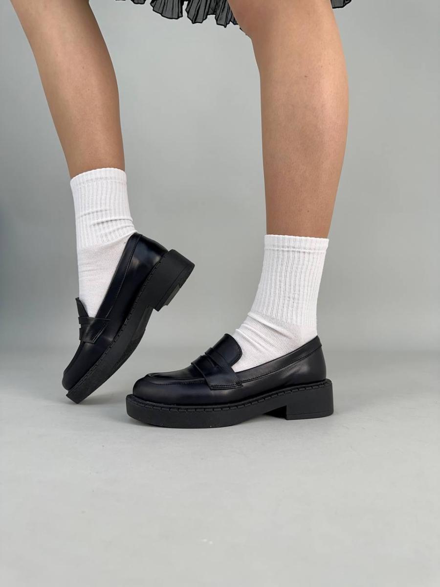 Лоферы женские кожаные р. 36 Черный (3912/36)