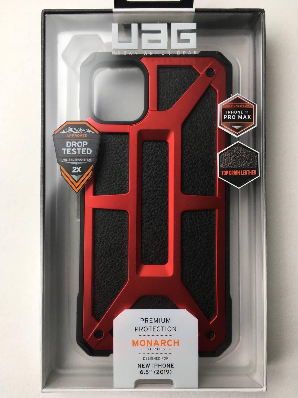 Чохол мілітарі протиударний UAG Monarch 111721119494 для Iphone 11 Pro Max 6.5" Crimson - фото 8