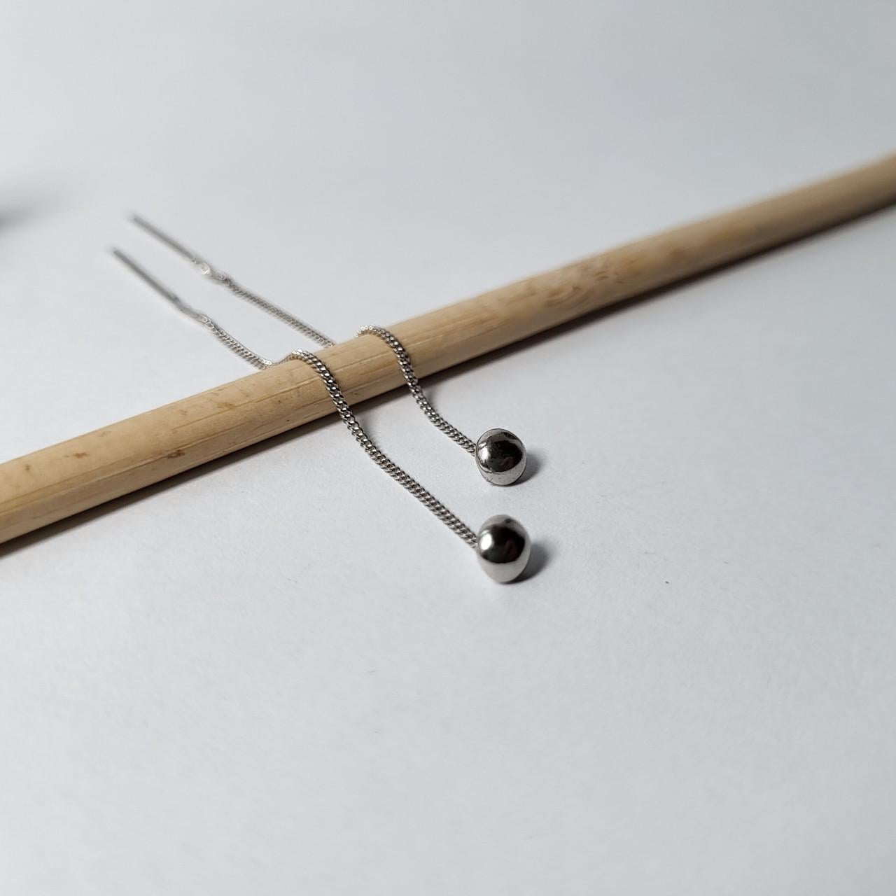 Серьги протяжки Полусфера без камней серьги 925 прооба 5 мм (54005/1р)