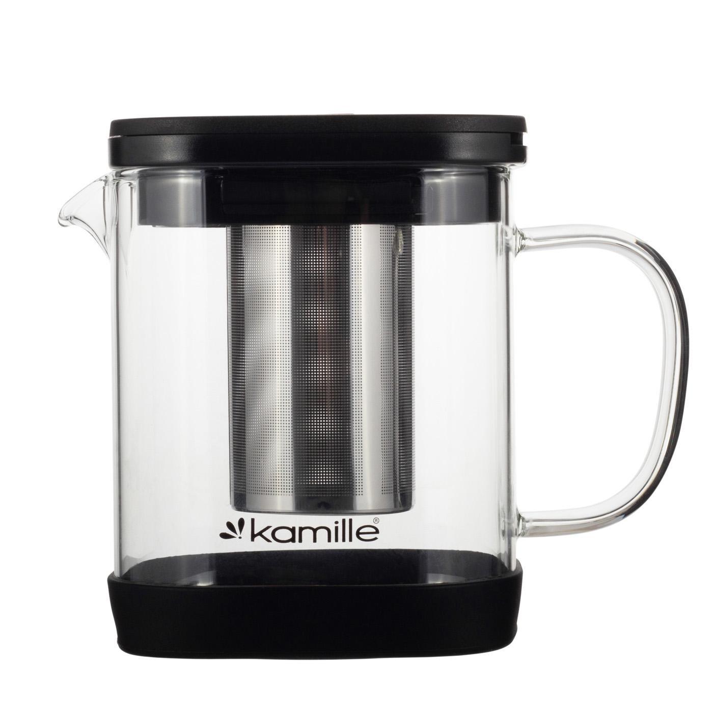 Заварювальний чайник із знімним ситечком Kamille KM-0778М із нержавіючої сталі та термостійкого скла 1000 мл Прозорий (150-84-0778М) - фото 5 Заварювальний чайник із знімним ситечком Kamille KM-0778М із нержавіючої сталі та термостійкого скла 1000 мл Прозорий (150-84-0778М) - фото 5