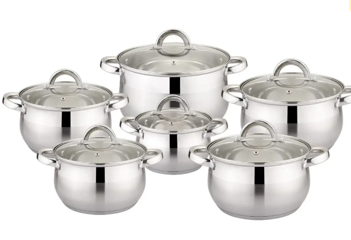 Набор кастрюль Bohmann нержавеющей стали 12 пр. (ВН 333-12)