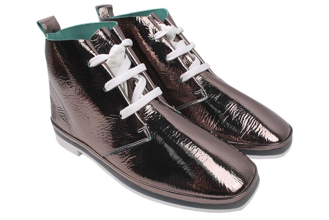 Ботинки Aquamarin на низком ходу женские из кожи р. 37 Платиновый (1722-20DHC)