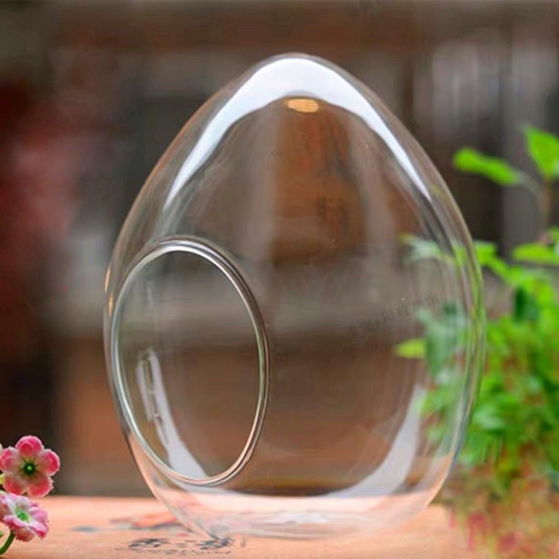 Овальна ваза з отвором Яйце 15х18 см (15911)