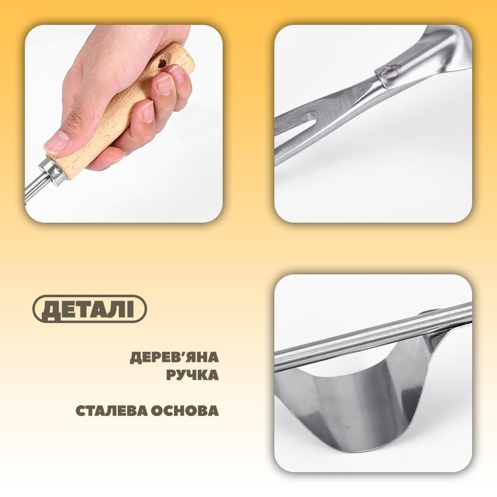 Культиватор-рыхлитель земли ручной садовый 31 см (INSTPD-0716) - фото 4