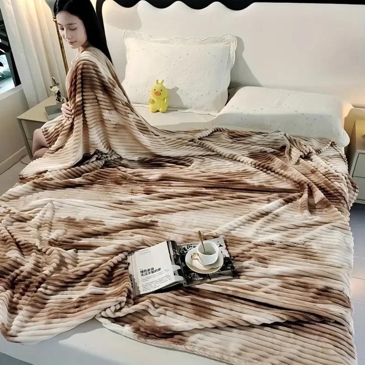 Плед Koloco Шарпей мраморный евро 200х230 см Коричневый (41818) - фото 2