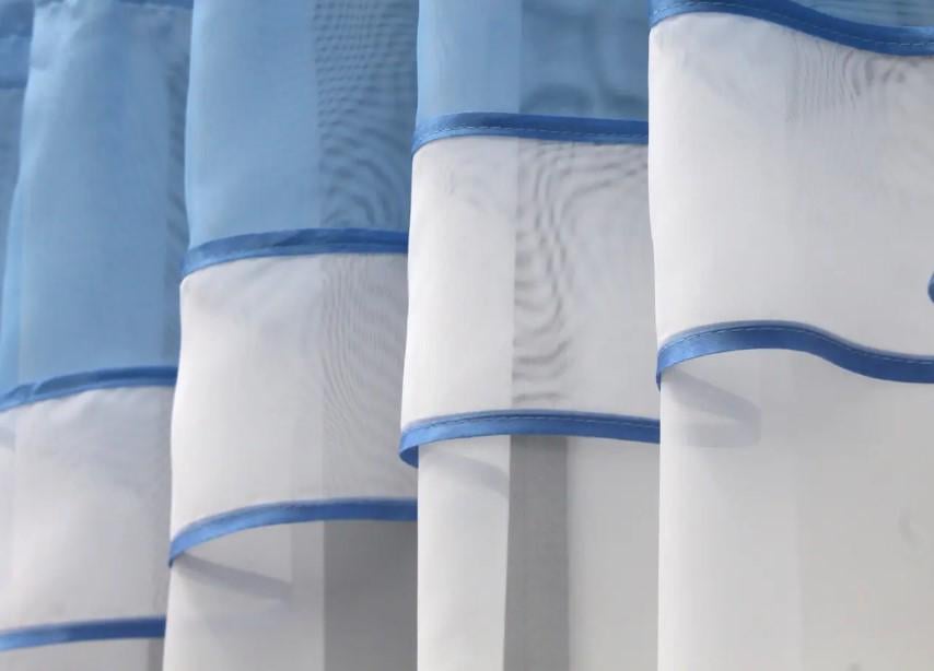 Фіранка кухонна 280х170 см Блакитний/Білий (110к) - фото 4 Фіранка кухонна 280х170 см Блакитний/Білий (110к) - фото 4