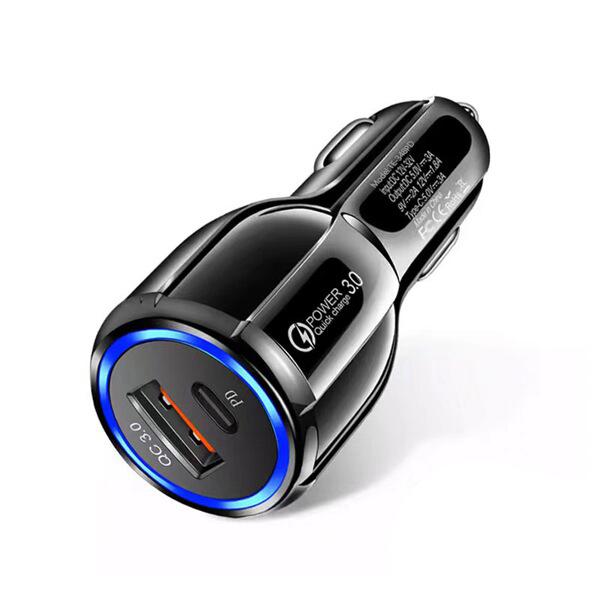 Зарядка автомобільна QC 3.0 USB+TYPE-C 12V 2 порти (VA-1430294389)