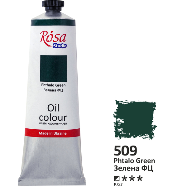 Масляная краска ROSA Studio 509 100 мл Зеленый ФЦ (328509) - фото 1 Масляная краска ROSA Studio 509 100 мл Зеленый ФЦ (328509) - фото 1