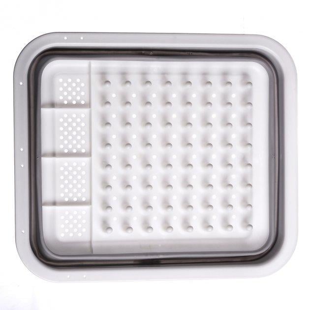 Сушарка для посуду Multi-Function Drain Rack 511 LS складана з нековзними ніжками Білий (1658778810)