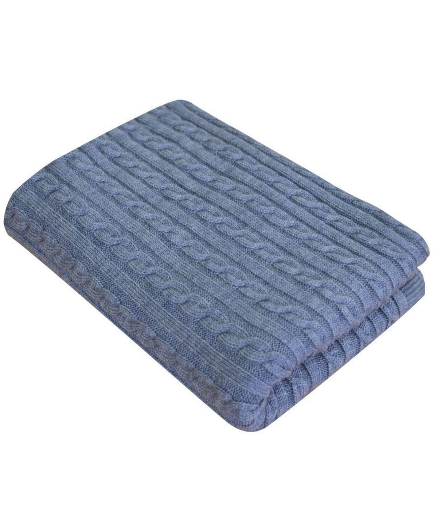 Плед SOFT косы 020 90х130 см Синий меланж (011681) - фото 1 Плед SOFT косы 020 90х130 см Синий меланж (011681) - фото 1