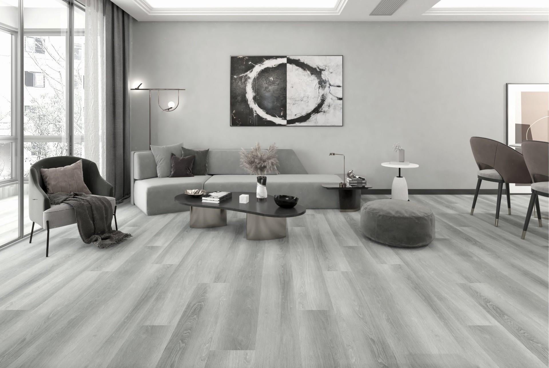 Пол виниловый SPC StoneX с подложкой 33 класс 5 мм Дуб Серебристый