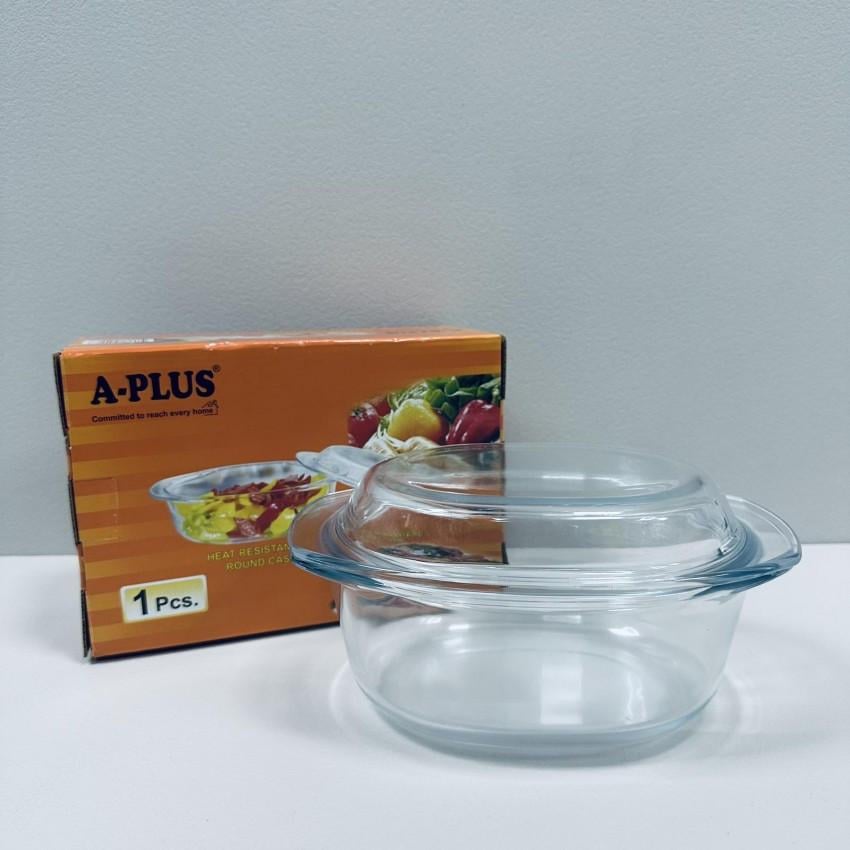 Каструля скляна A-Plus 4008 овальна зі скляною кришкою 1 л (2541485395)