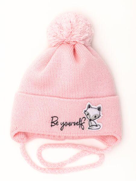 Шапка детская для девочек Лисичка D894 хлопок 38-42 см Светло-розовый