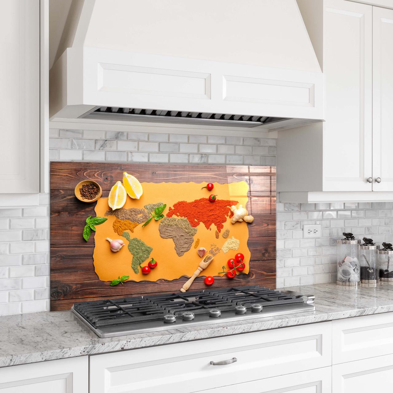 Стеклянная панель для кухни NovellaPrint Карта кухни 70х70 см (1035.5) - фото 5