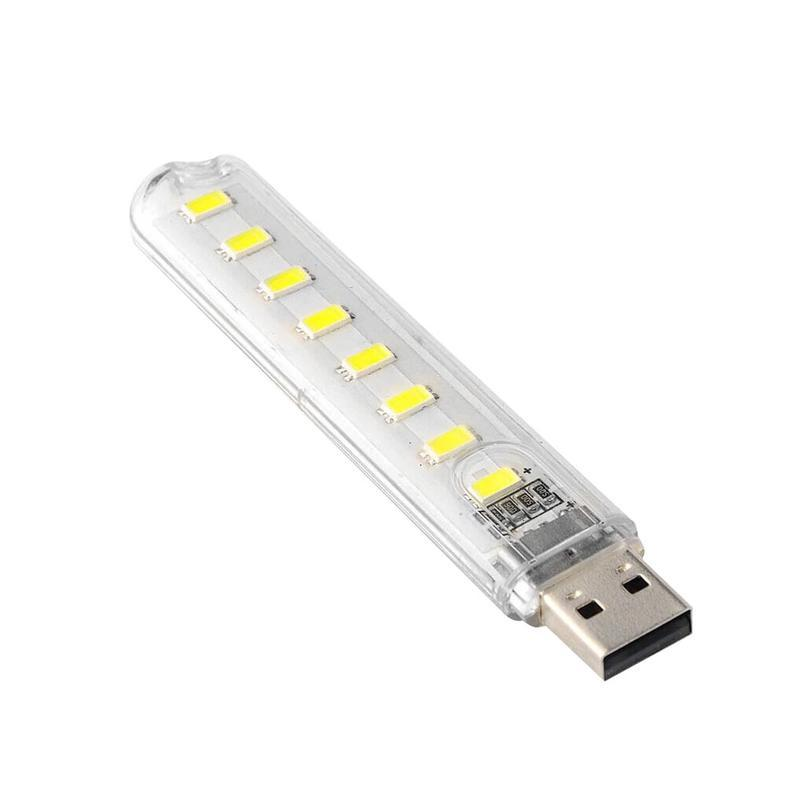 Міні ліхтарик світлодіодний USB Led на 8 діодів Білий - фото 7