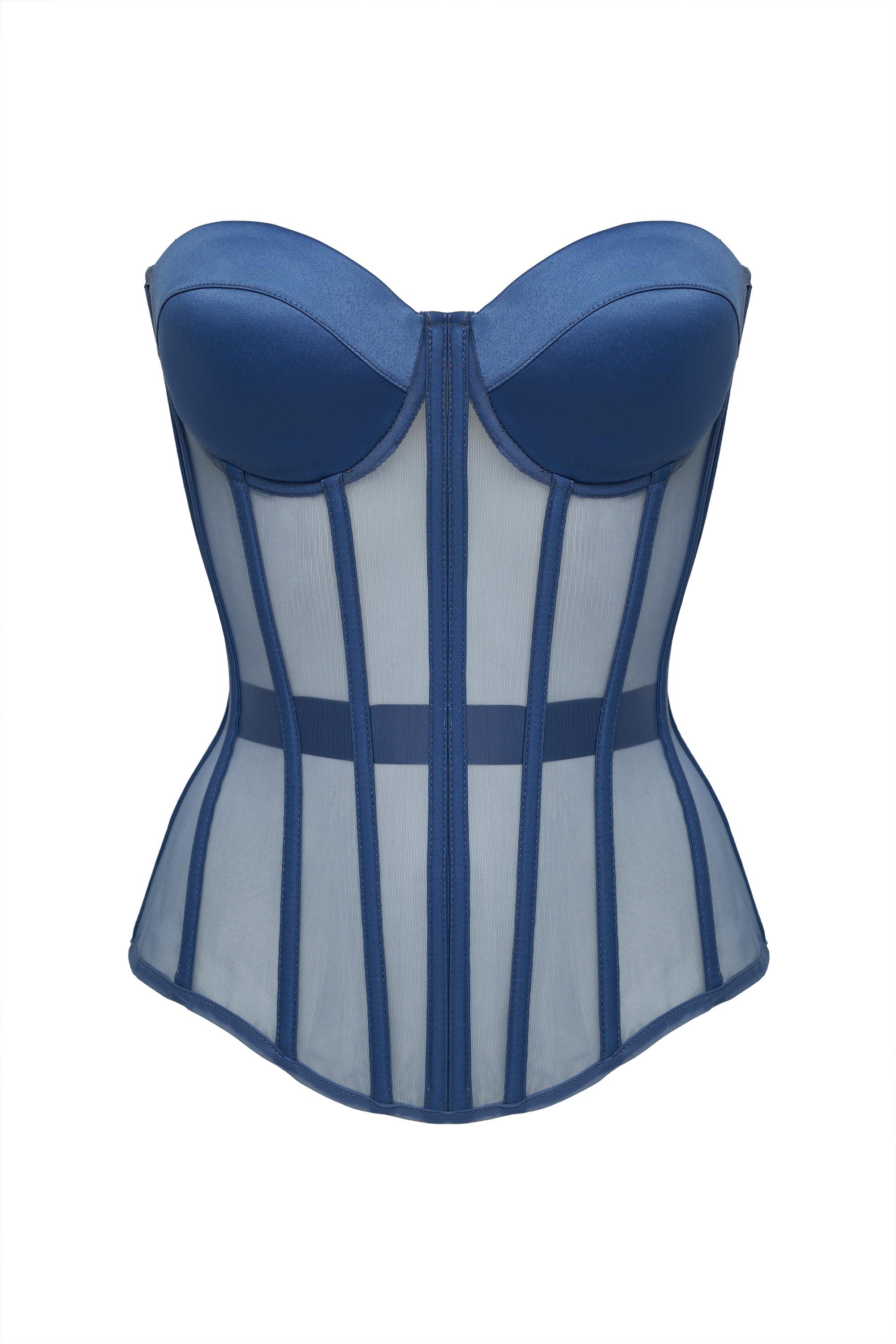 Корсет Lilu Classic с атласными чашками 75B S Голубой (001/4)