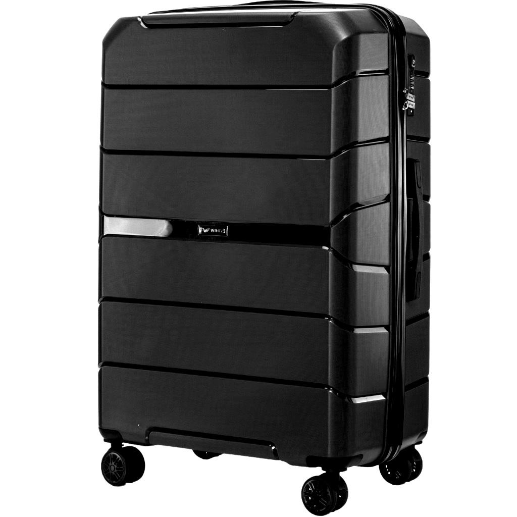 Чемодан полипропиленовый Wings PP06 большой Черный (Wp00552) - фото 1 Чемодан полипропиленовый Wings PP06 большой Черный (Wp00552) - фото 1