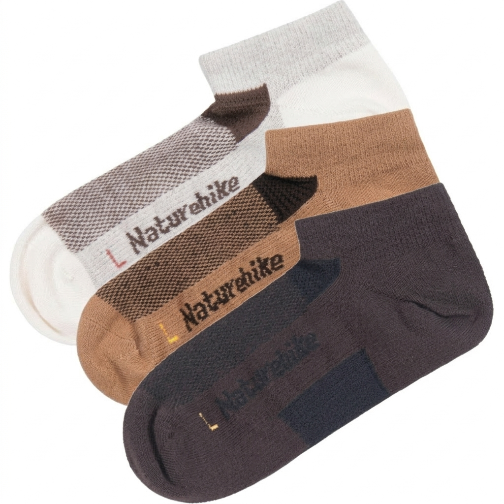 Носки низкие Naturehike NH21FS014 CoolMax 3 пары M Beige/Brown/Black (6927595775080)