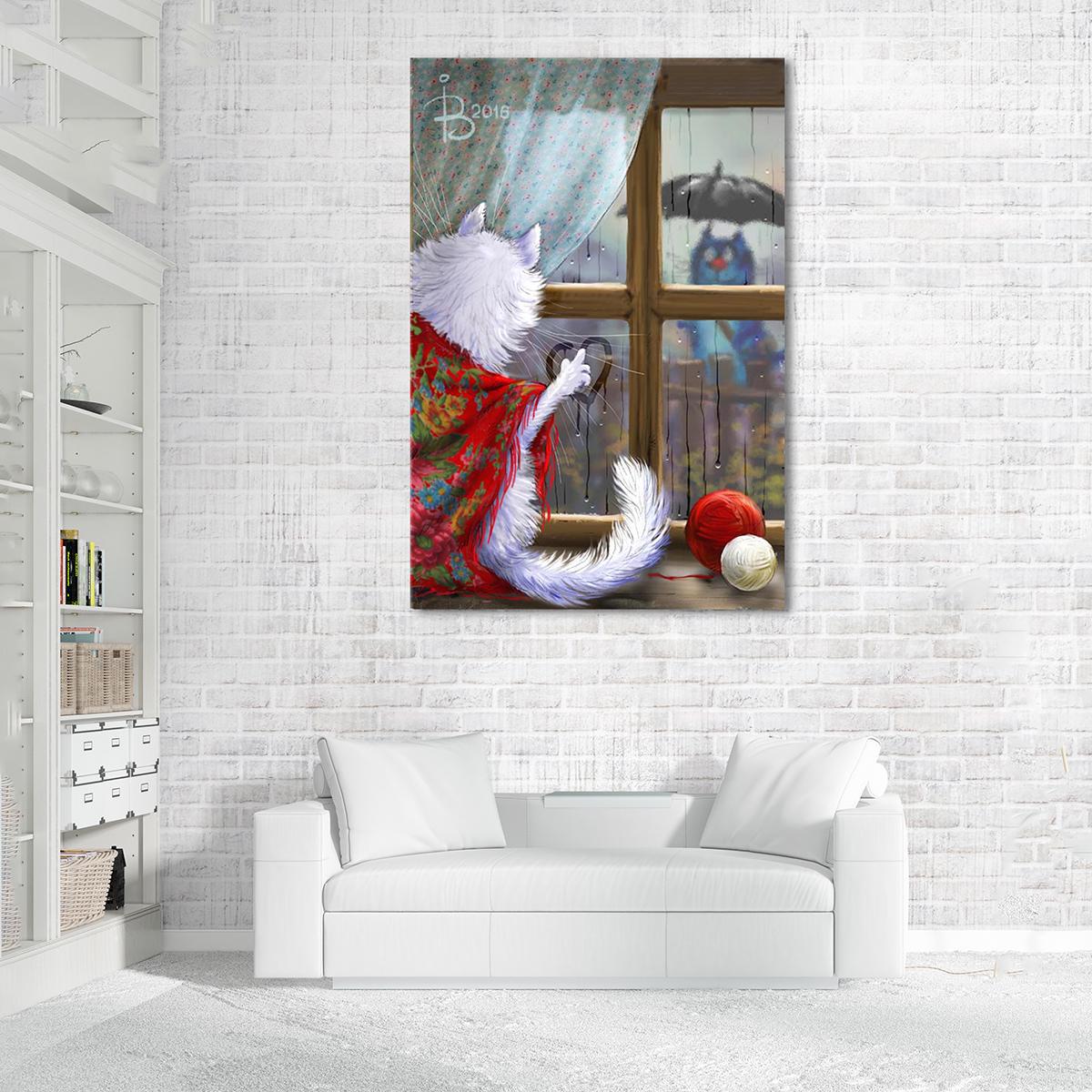 Модульна картина Любов у дощову погоду 1 модуль 40х60 см