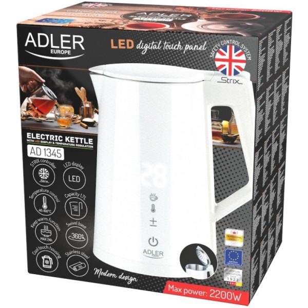 Электрочайник Adler AD 1345 STRIX установка температуры 2200 Вт 1,7 л White (AD1345W) - фото 6