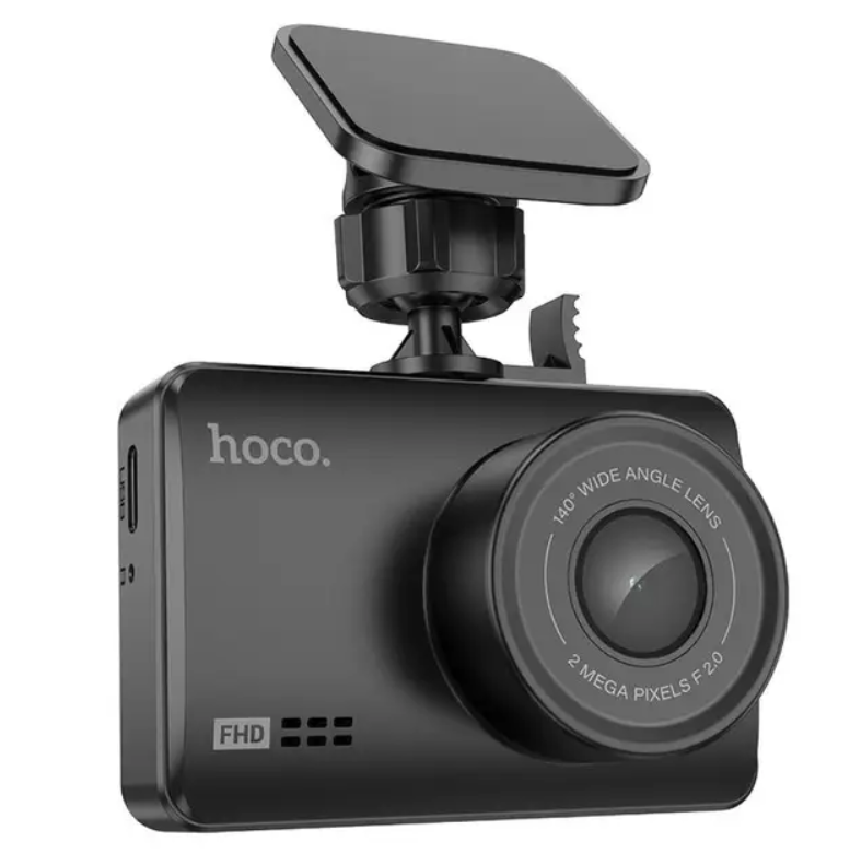 Автомобильный видеорегистратор Hoco DV2 Full HD 1080P с IPS-дисплеем 2,45"/G-сенсором и обзором 140° Черный Автомобильный видеорегистратор Hoco DV2 Full HD 1080P с IPS-дисплеем 2,45"/G-сенсором и обзором 140° Черный