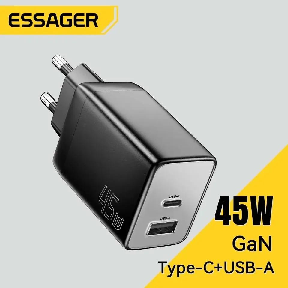 Зарядное устройство сетевое Essager 45W GaN PD USB-C/USB-A (25397397) - фото 11 Зарядное устройство сетевое Essager 45W GaN PD USB-C/USB-A (25397397) - фото 11