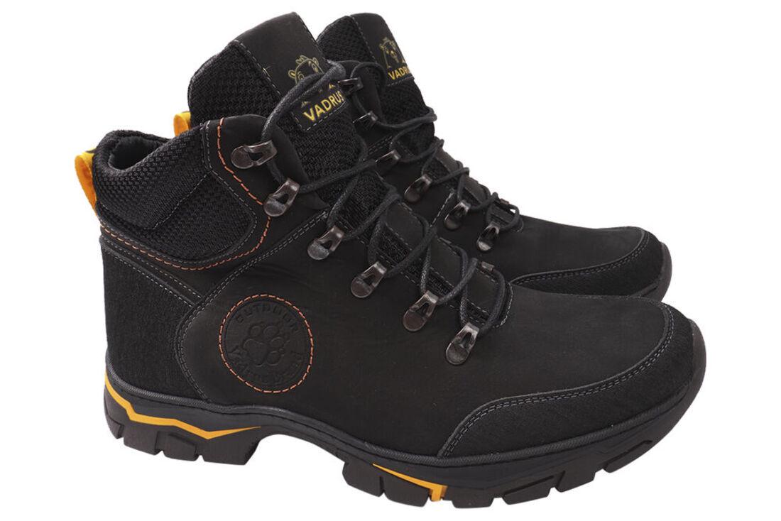 Ботинки мужские Vadrus из натуральной кожы нубук на шнуровке Черный (280-21ZHS 40)