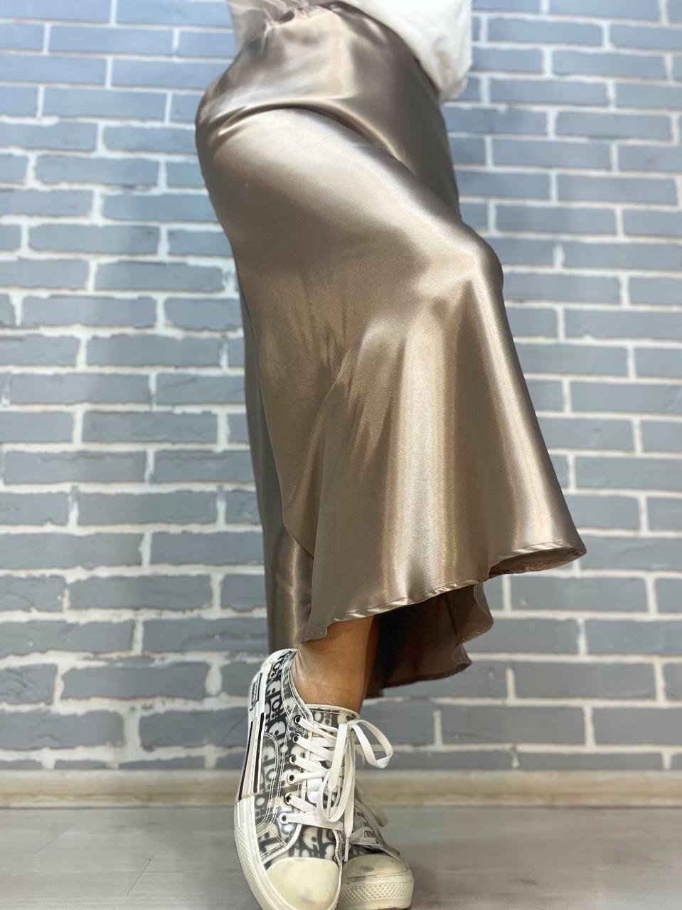 Юбка женская CLEW 0222 шелковая длинная макси S Бежевый (1751) - фото 3 Юбка женская CLEW 0222 шелковая длинная макси S Бежевый (1751) - фото 3